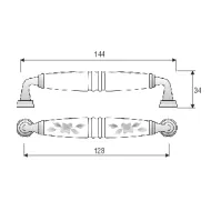 Rankenėlė CC128mm, L144mm, retro bronza keramika
