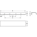 Rankenėlė profilinė CC256mm, L350mm, šlifuota pilka