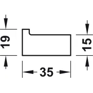 Pakabėlė 19x35mm, nerūdijančio plieno spalva