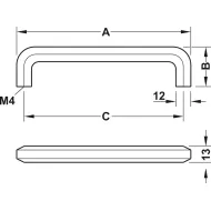 Rankenėlė H1710 CC128mm, L140mm, sendintas alavas
