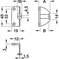 Adapteris SDS rankenėlėms 45x20mm,