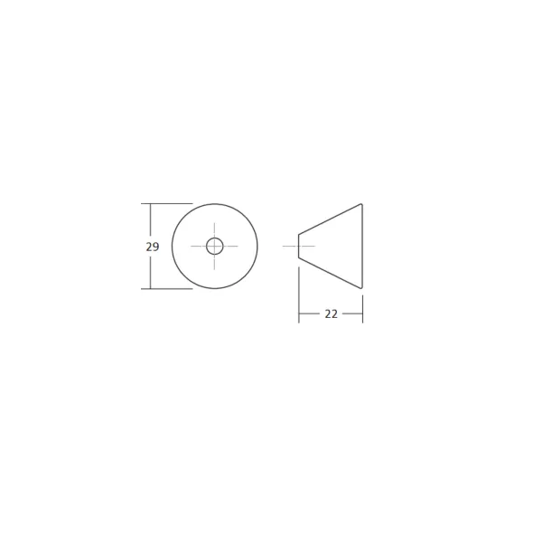 Knob Conic Ø29mm matt black 