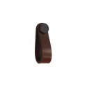 Pull-handle, leather, brown/black