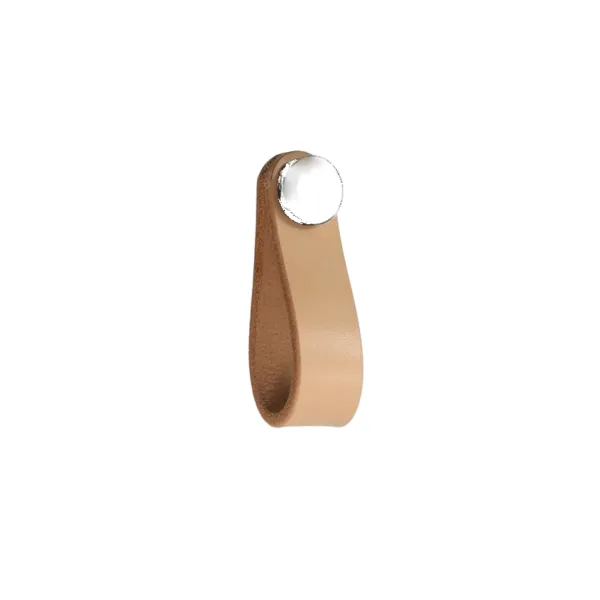 Pull-handle, leather, sand/white
