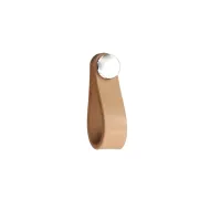 Pull-handle, leather, sand/white