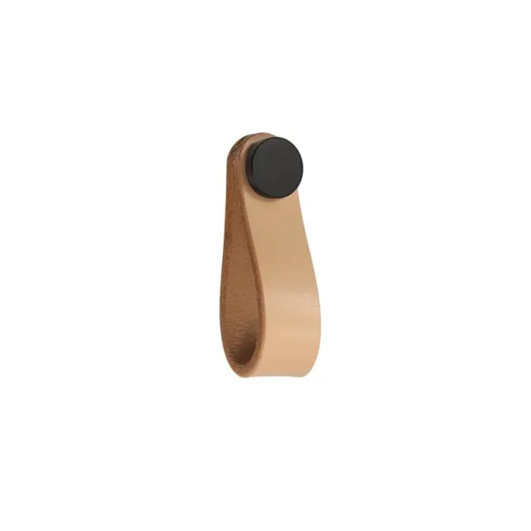 Pull-handle, leather, sand/black