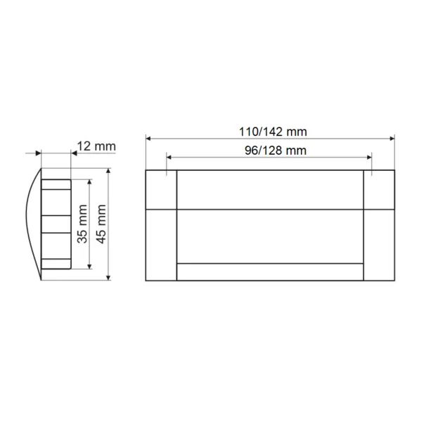 Recessed handle CC128mm L142mm aluminum 