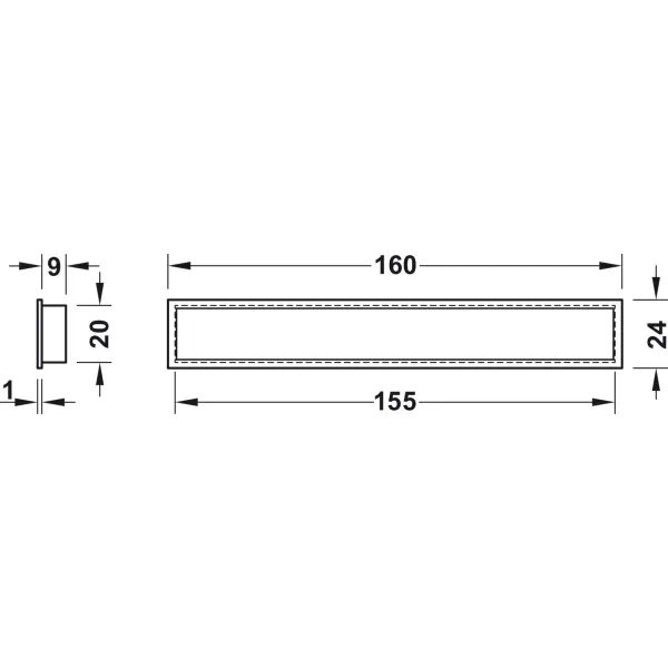 Rankenėlė įfrezuojama 11164 CC155mm, L160mm, matinė balta