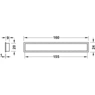 Rankenėlė įfrezuojama 11164 CC155mm, L160mm, matinė juoda