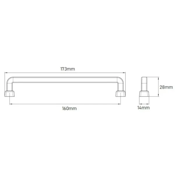 Handle CC160mm L174mm stainless steel