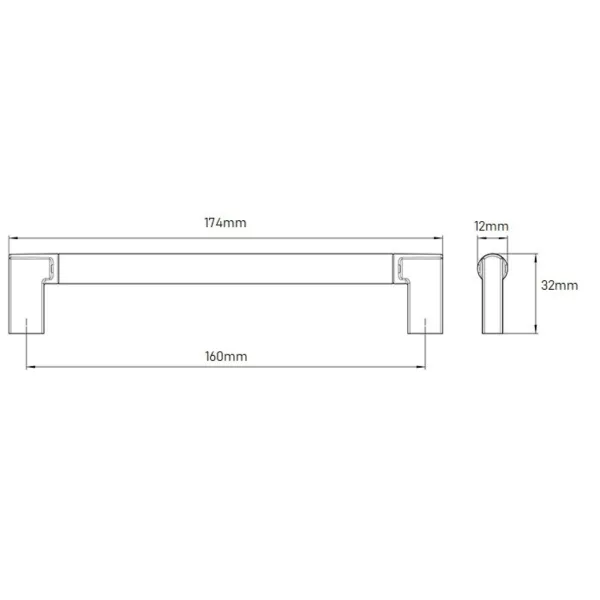 Rankenėlė CC160mm, L174mm, matinė juoda