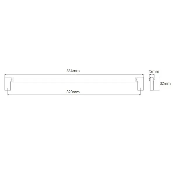 Handle CC320mm L334mm polished copper 