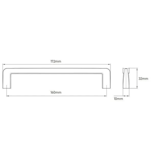 Handle CC160mm L172mm matt black