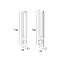 Recessed handle 190x32mm matt black 