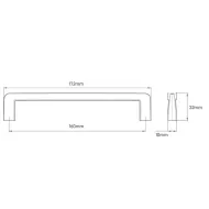 Handle CC160mm L172mm stainless steel