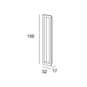 Recessed handle 150x32mm matt chrome 