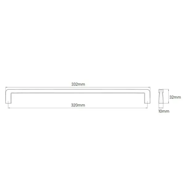 Handle CC320mm L332mm stainless steel 