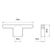 Handle CC16mm L80mm bronze