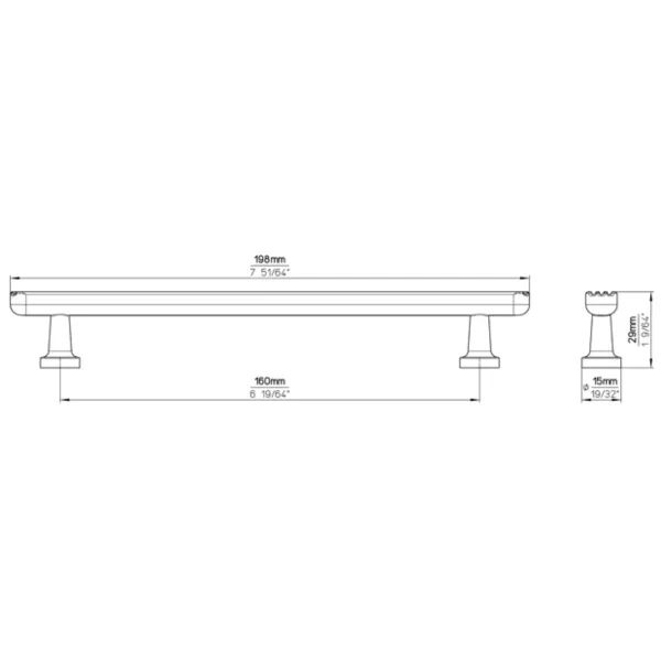 Rankenėlė CC160mm, L198mm, matinė juoda