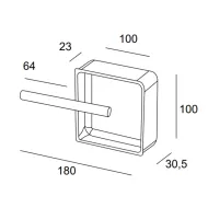 Recessed handle 180x100mm gold/brown metallic 