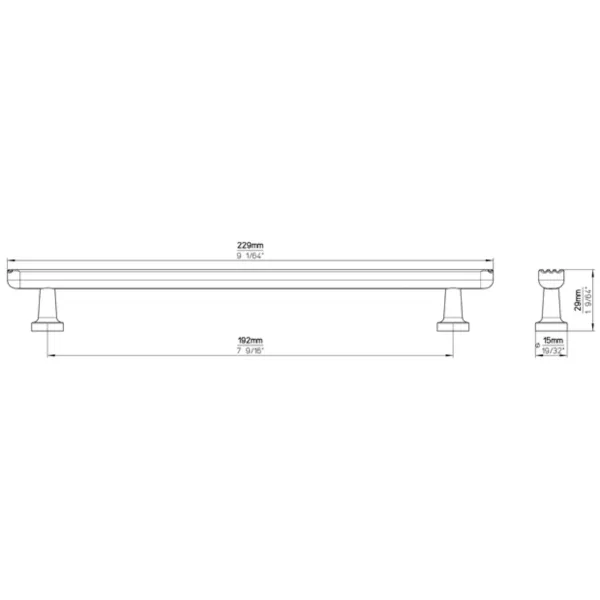 Rankenėlė CC192mm, L230mm, šlifuotas auksas