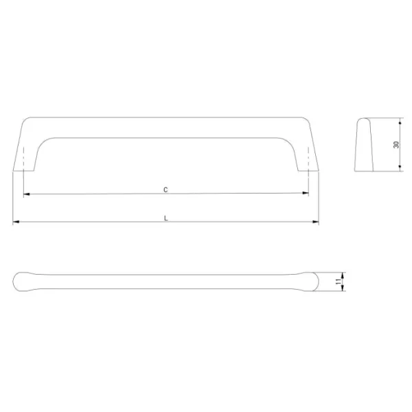 Handle OCTAVIO CC160mm L171mm matt black 