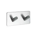 Hook 2 BASE self-adhesive 90x45x30mm brushed stainless steel