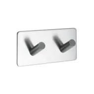 Hook 2 BASE self-adhesive 90x45x30mm brushed stainless steel