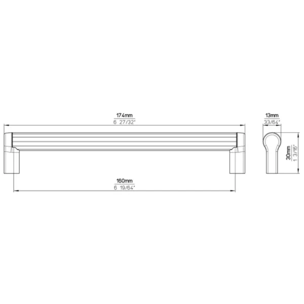 Handle CC160mm L174mm matt black