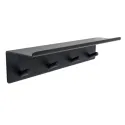 Hook with shelf 4 BASE self-adhesive 300x72x80mm matt black