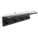 Kabykla su lentynėle 4 BASE klijuojama 300x72x80mm, matinė juoda