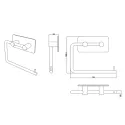 Laikiklis WC popieriui BASE klijuojamas 134x106,5x28mm, nerūdijančio plieno spalva