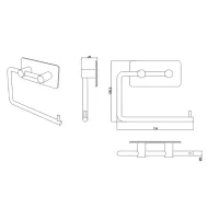 Toilet roll holder BASE self-adhesive 134x106.5x28mm brushed stainless steel