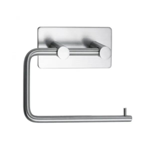 Laikiklis WC popieriui BASE klijuojamas 134x106,5x28mm, nerūdijančio plieno spalva
