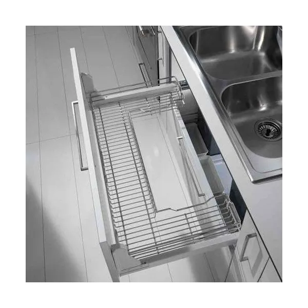 Basket-drawer W900mm for under sink, with soft close