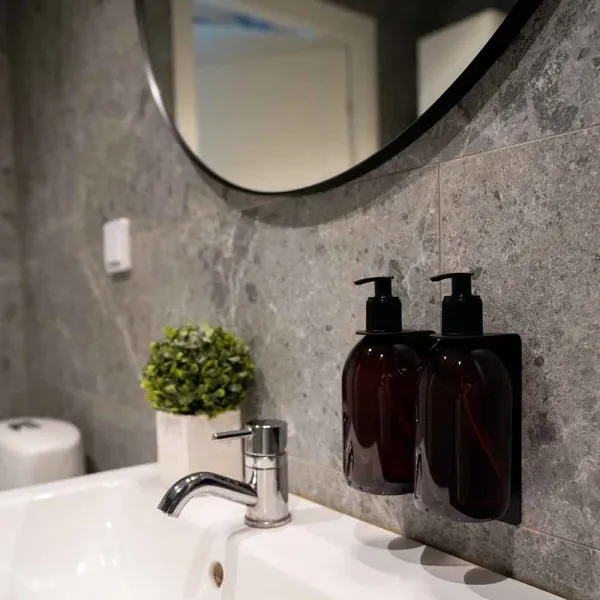Soap pump holder BASE self-adhesive 152x50x68mm matt black