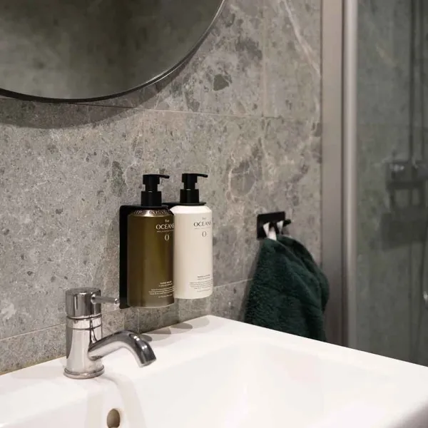 Soap pump holder BASE self-adhesive 152x50x68mm matt black