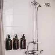 Soap pump holder BASE self-adhesive 152x50x68mm brushed stainless steel