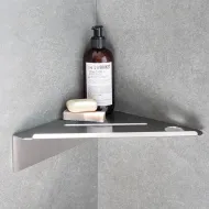 Corner shower shelf BASE self-adhesive 210x210x67mm brushed stainless steel