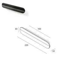 Rankenėlė CC160mm, L220mm, matinė juoda