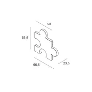Knob 66.5x66.5mm matt black 