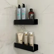 Shower shelf BASE self-adhesive 300x60x85mm matt black