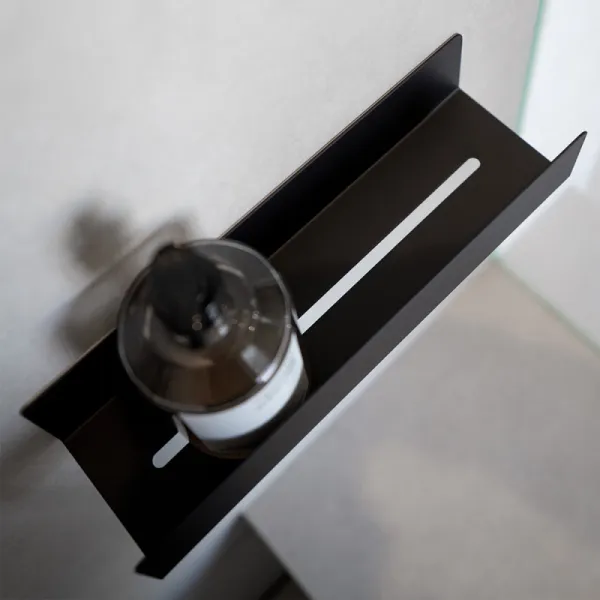 Lentynėlė vonios BASE klijuojama 300x60x85mm, matinė juoda