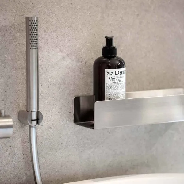 Shower shelf BASE self-adhesive 300x60x85mm brushed stainless steel