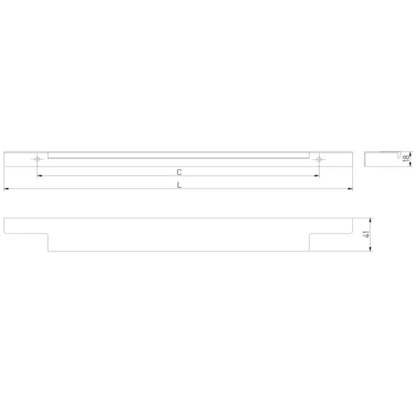 Rankenėlė LIND, profilinė, prisukama, L296mm, matinė juoda