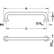 Rankenėlė H1715 CC160mm, L176mm, šlifuota žalvaris