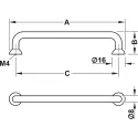 Rankenėlė H1715 CC160mm, L176mm, chromas