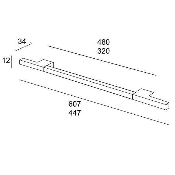 Handle CC320mm L447mm matt black 