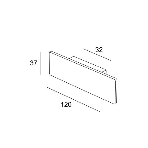 Handle CC32mm (120x37mm) stainless steel 