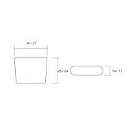 Knob 34x14mm MINI black 